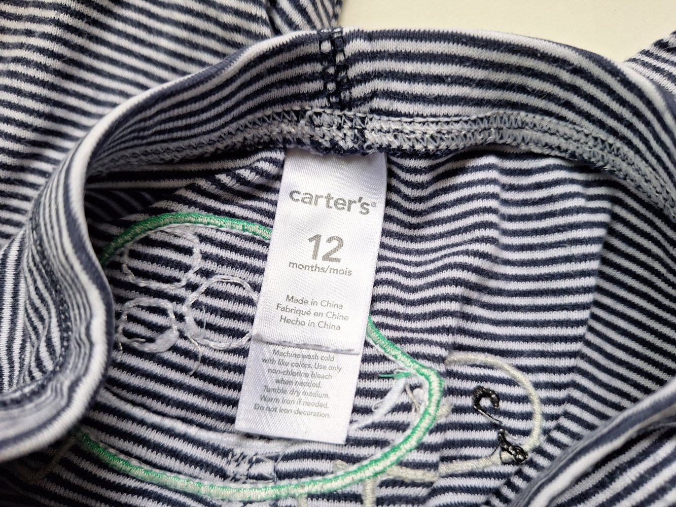 Blau weiß gestreifte Hose, Gr 80 / 12 Monate