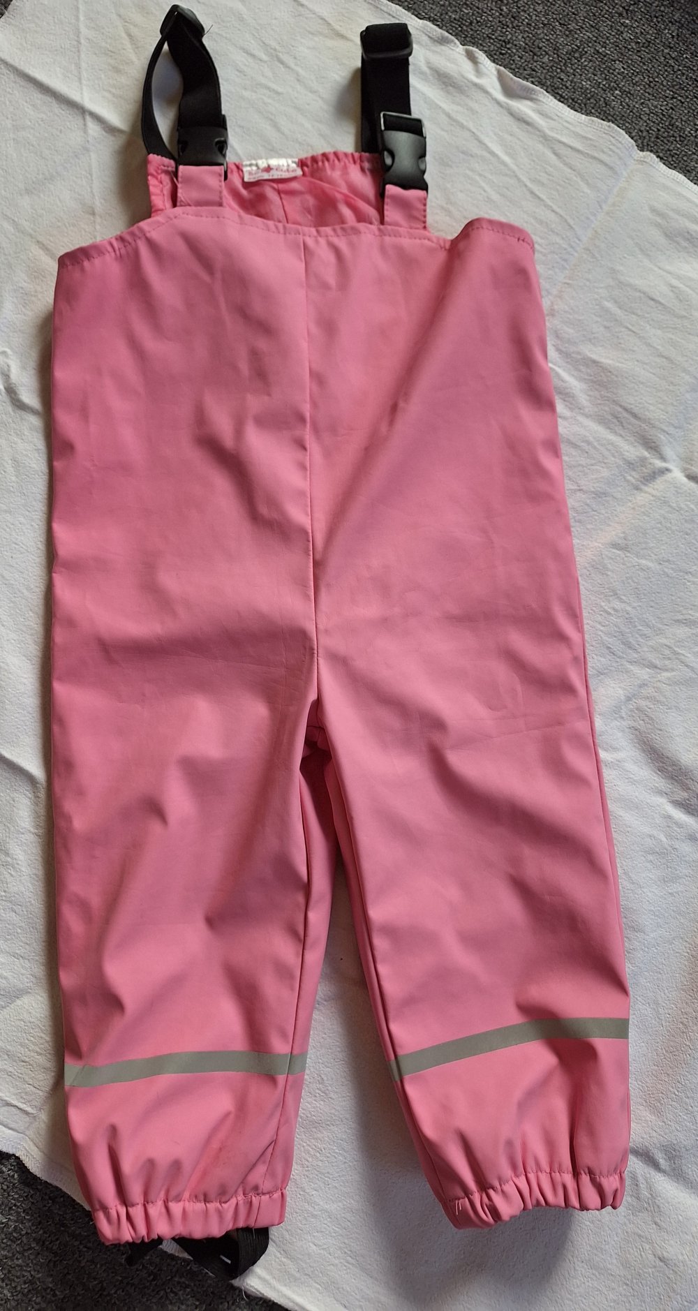 pinke Regenhose/ Matschhose Gr. 86 mitwachsend