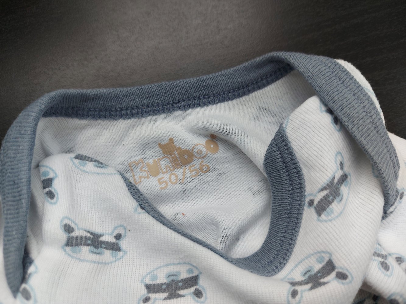 Weiß-blauer kuniboo Langarmbody Gr. 50/56