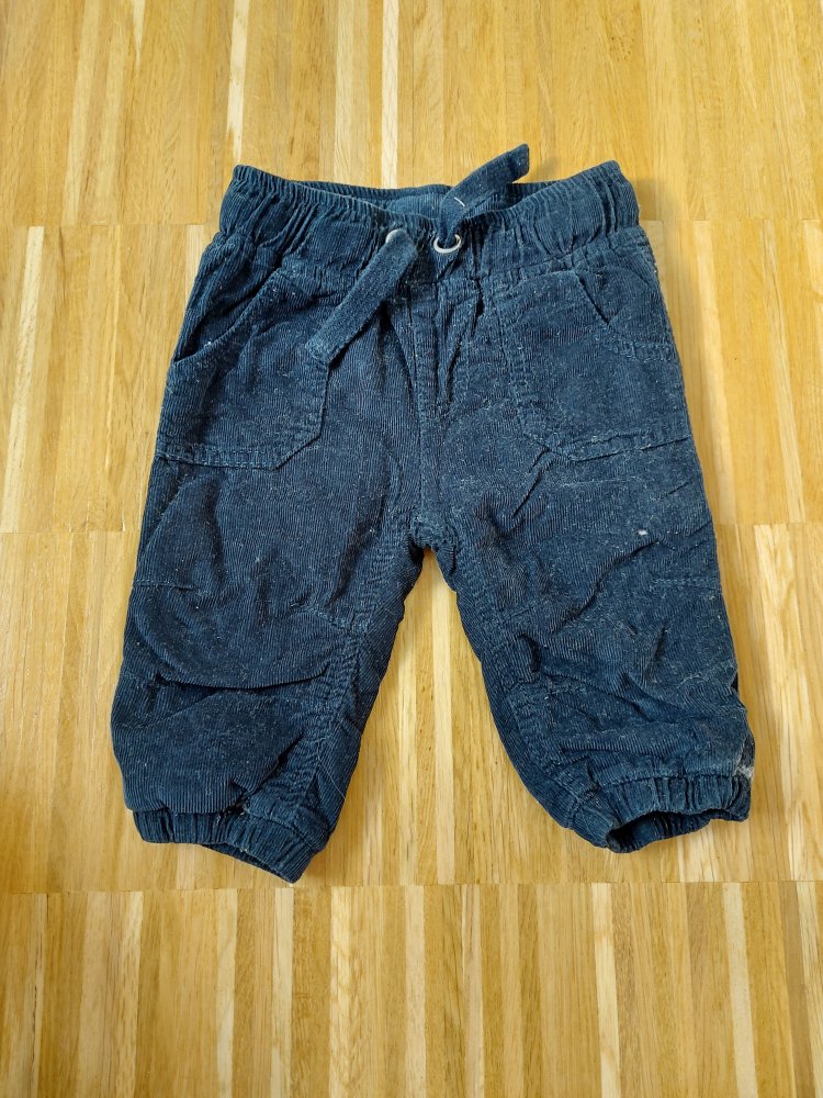schicke dunkelblaue Hose im Cordlook Gr. 62