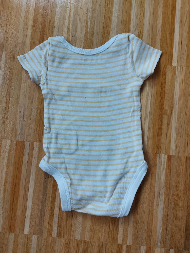 weiß-gelb gestreifter Kurzarmbody Daddy's shining star