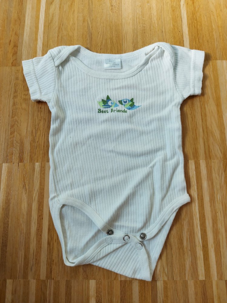 weißer Kurzarmbody Gr. 50/56 best friends