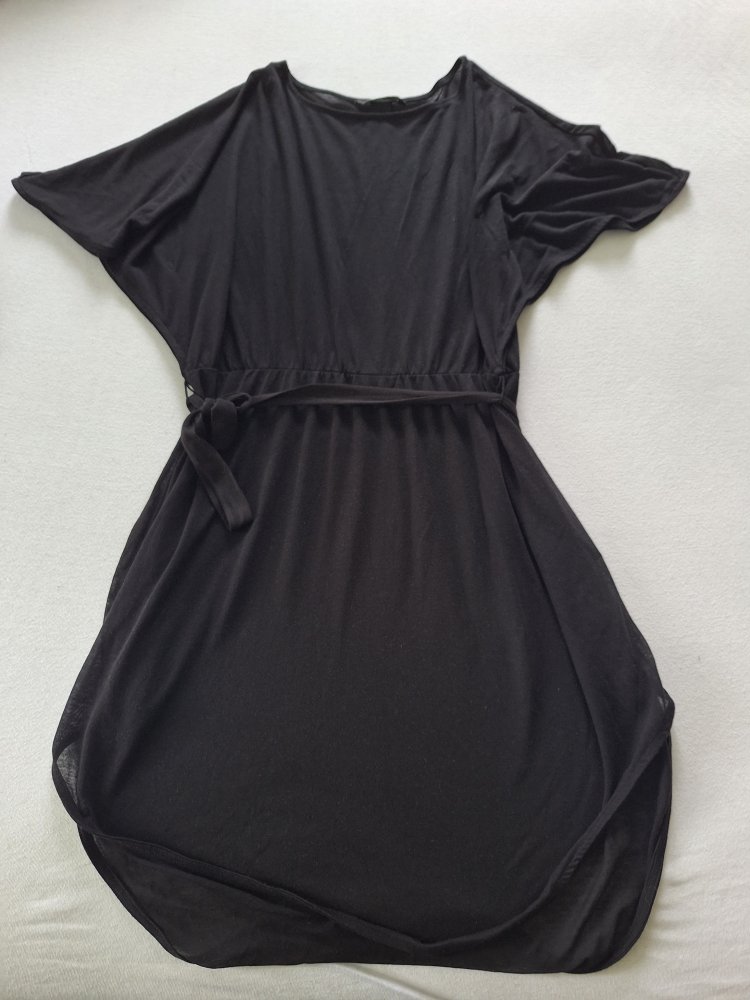 Schwarzes transparentes Strandkleid zum Überwerfen, Gr. S