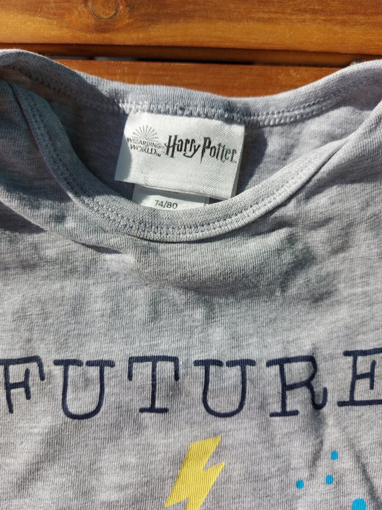 grauer Harry Potter-Body Future Wizard Gr. 74/80