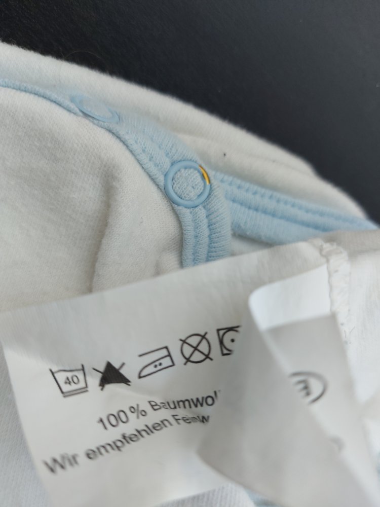 Weißer Langarm Babybody mit kleinem Entchen Gr. 50/56