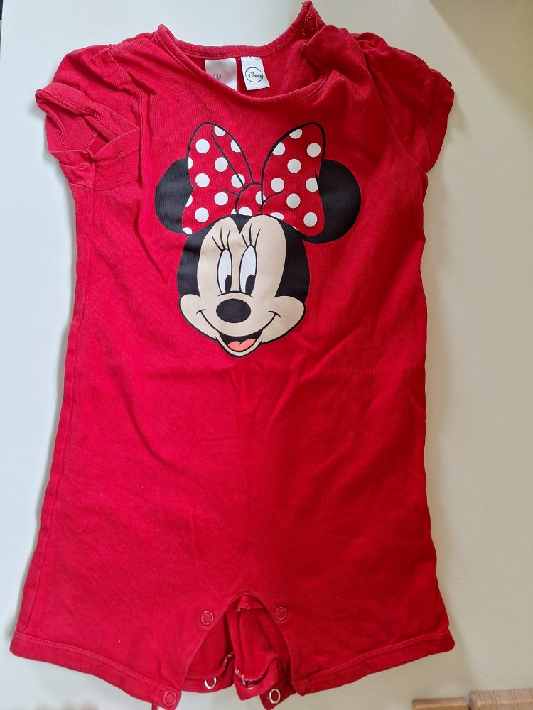roter Minnie Mouse Pyjama Gr. 80 /Schlafanzug/Schlafstrampler