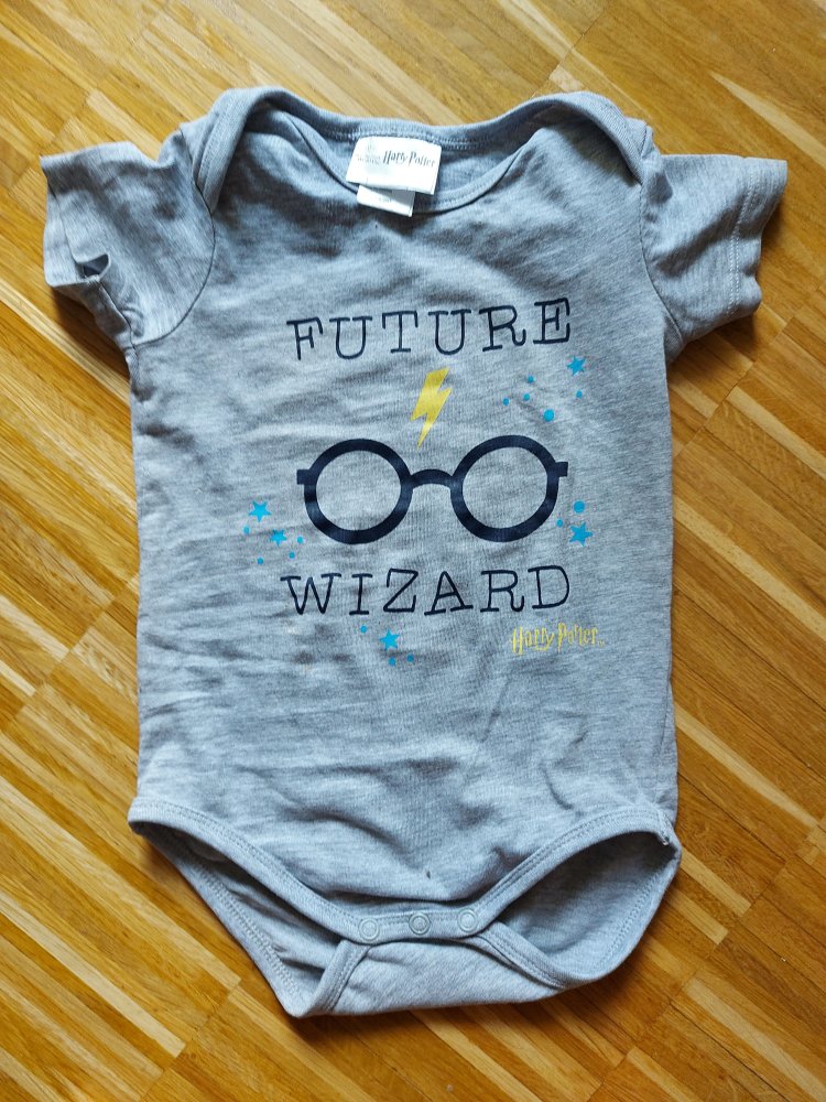 grauer Harry Potter-Body Future Wizard Gr. 74/80