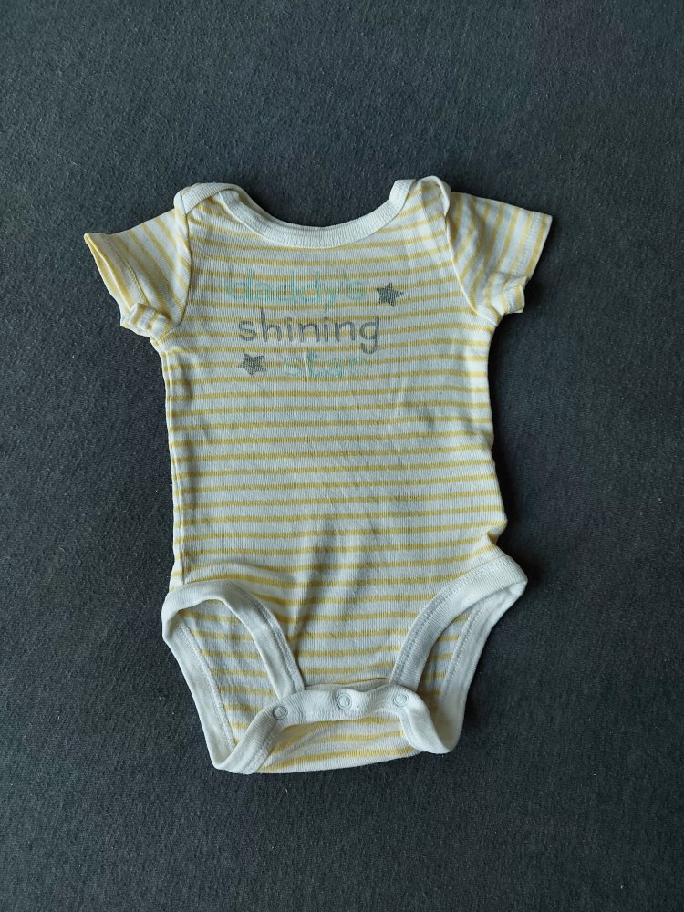 weiß-gelb gestreifter Kurzarmbody Daddy's shining star
