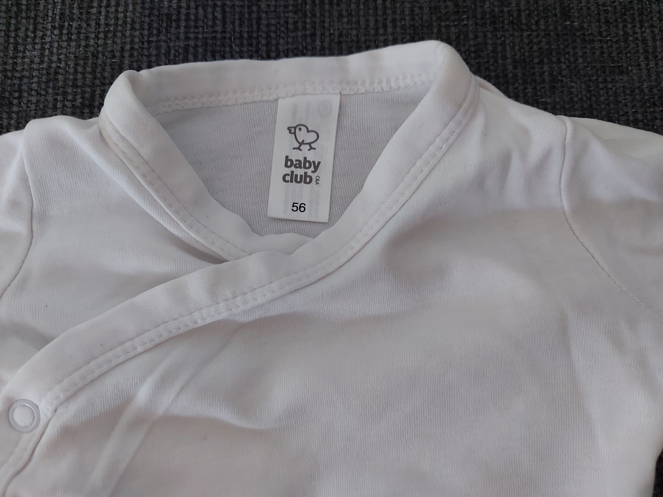 weißer Langarm-Wickelbody Gr. 56 geschlechtsneutral / unisex