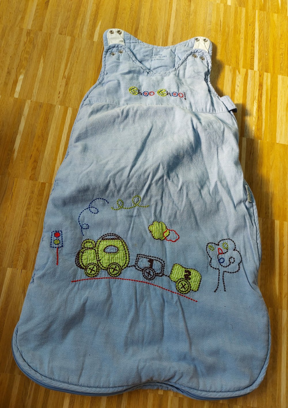 blauer Babyschlafsack 70 cm, 0-6 Monate 2.5 Tog Ganzjahresschlafsack