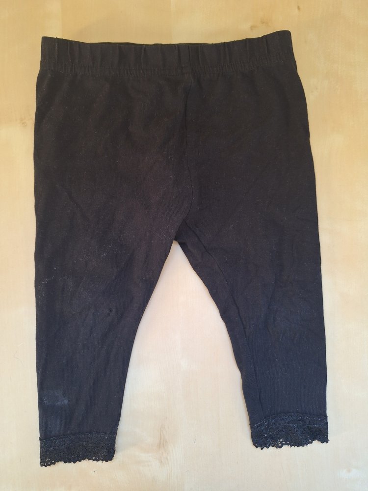 Schwarze Leggings mit Spitze, Gr. 98