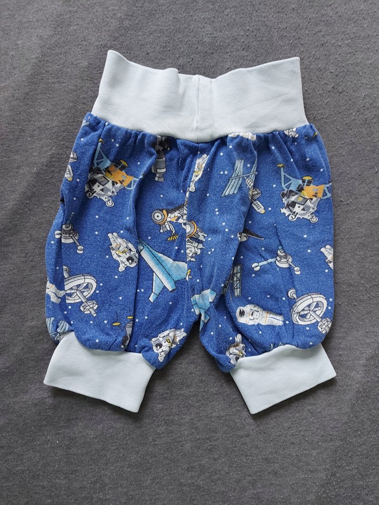 blaue Raumfahrt-Babyhose mit breitem Bund (Fasching/Karneval) Pumphose