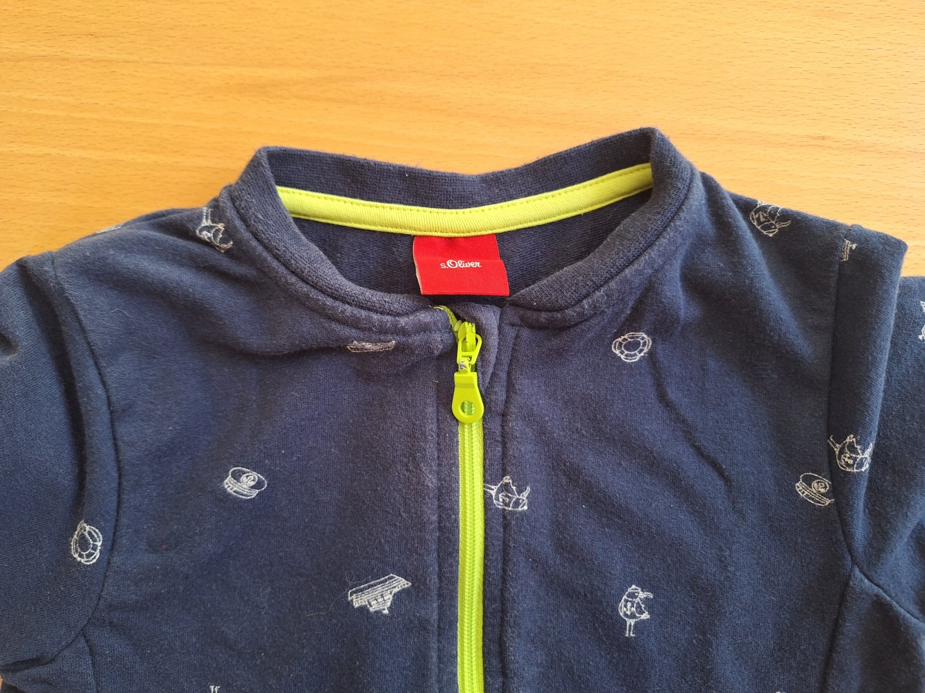 Maritim blaue Reißverschlussjacke, Gr. 80