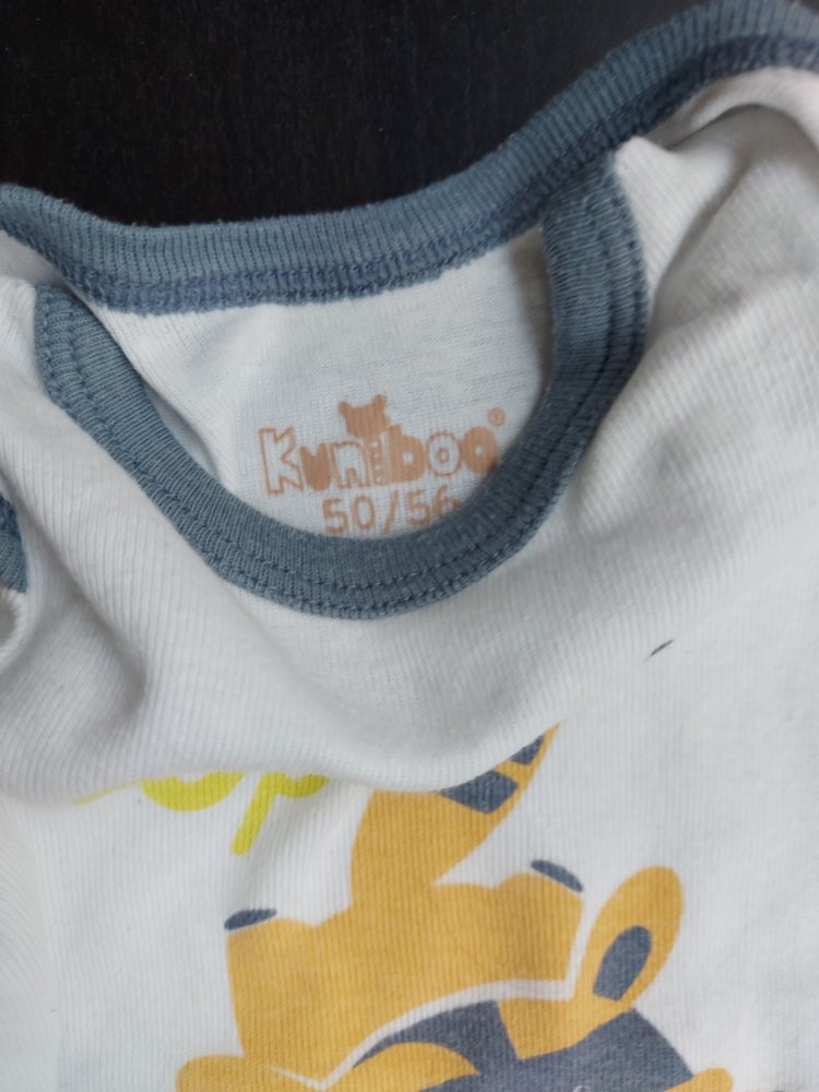 Weiß-blauer kuniboo Langarmbody Gr. 50/56 upside down