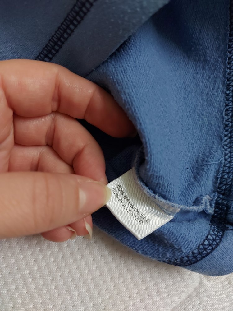 langärmliger blauer Babypullover mit Clown, Gr. 80