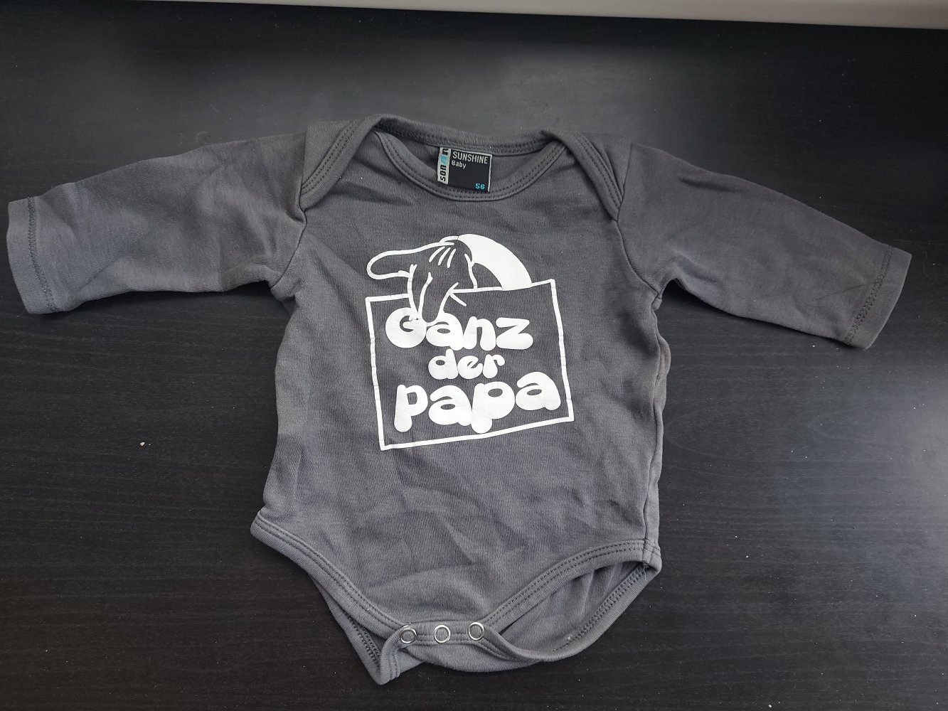 grauer Langarm Babybody 