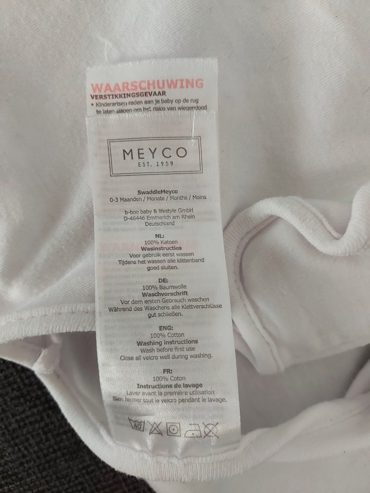 Meyco Pucktuch SwaddleMeyco Uni Größe S/M Pucksack