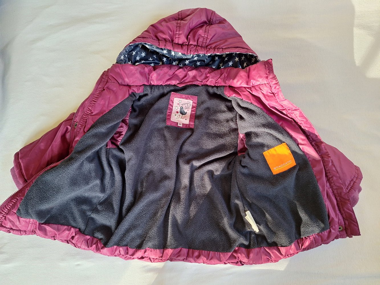 Bordeauxpinke Steppjacke, Gr. 80