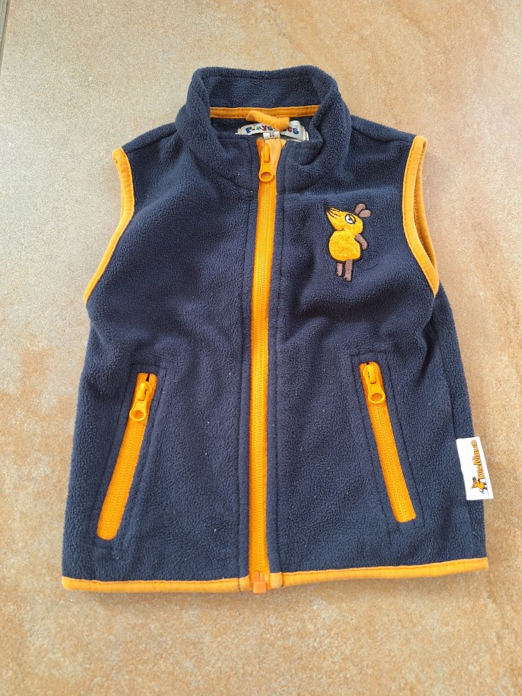 Dunkelblaue Fleece-Weste Die Sendung mit der Maus, Gr. 80