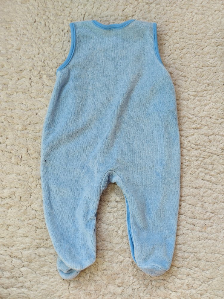 hellblauer Babystrampler mit Moustache What a man, Gr. 56