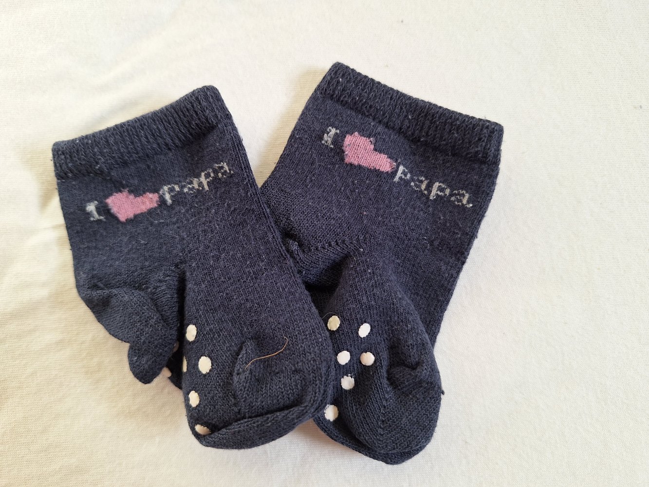 dunkelblaue I love Papa-Stoppersocken 