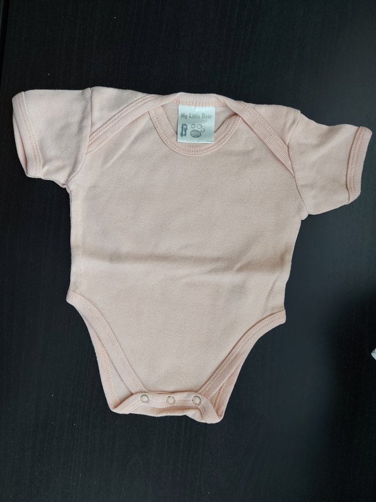 apricotfarbener Kurzarmbody Gr. 50/56 Sommerbody