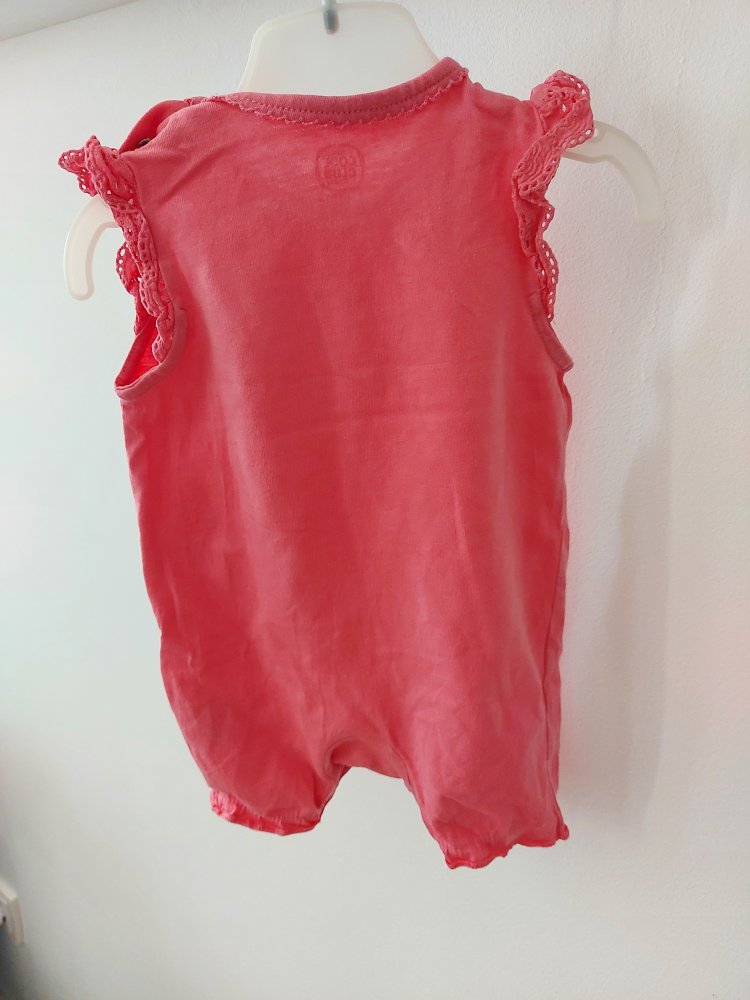 korallenroter Jumper / kurzärmliger Strampler Under the sea, Gr.56