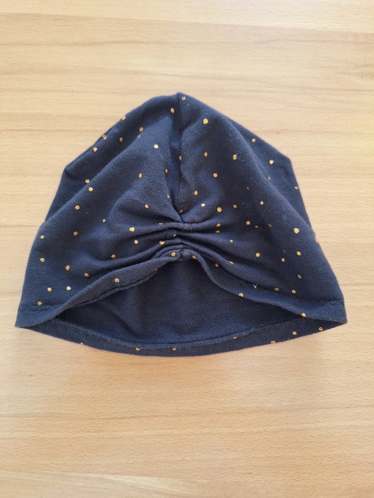 schwarzer Turbanmütze/Knotenmütze mit goldenen Punkten