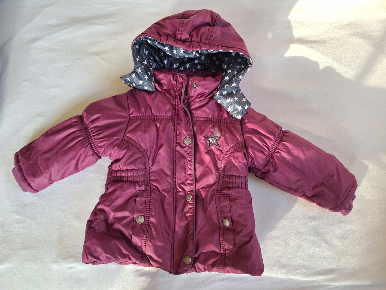 Bordeauxpinke Steppjacke, Gr. 80