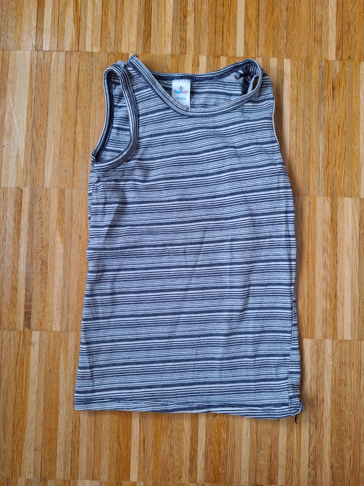 dunkelblau gestreiftes Unterhemd Gr. 98/104