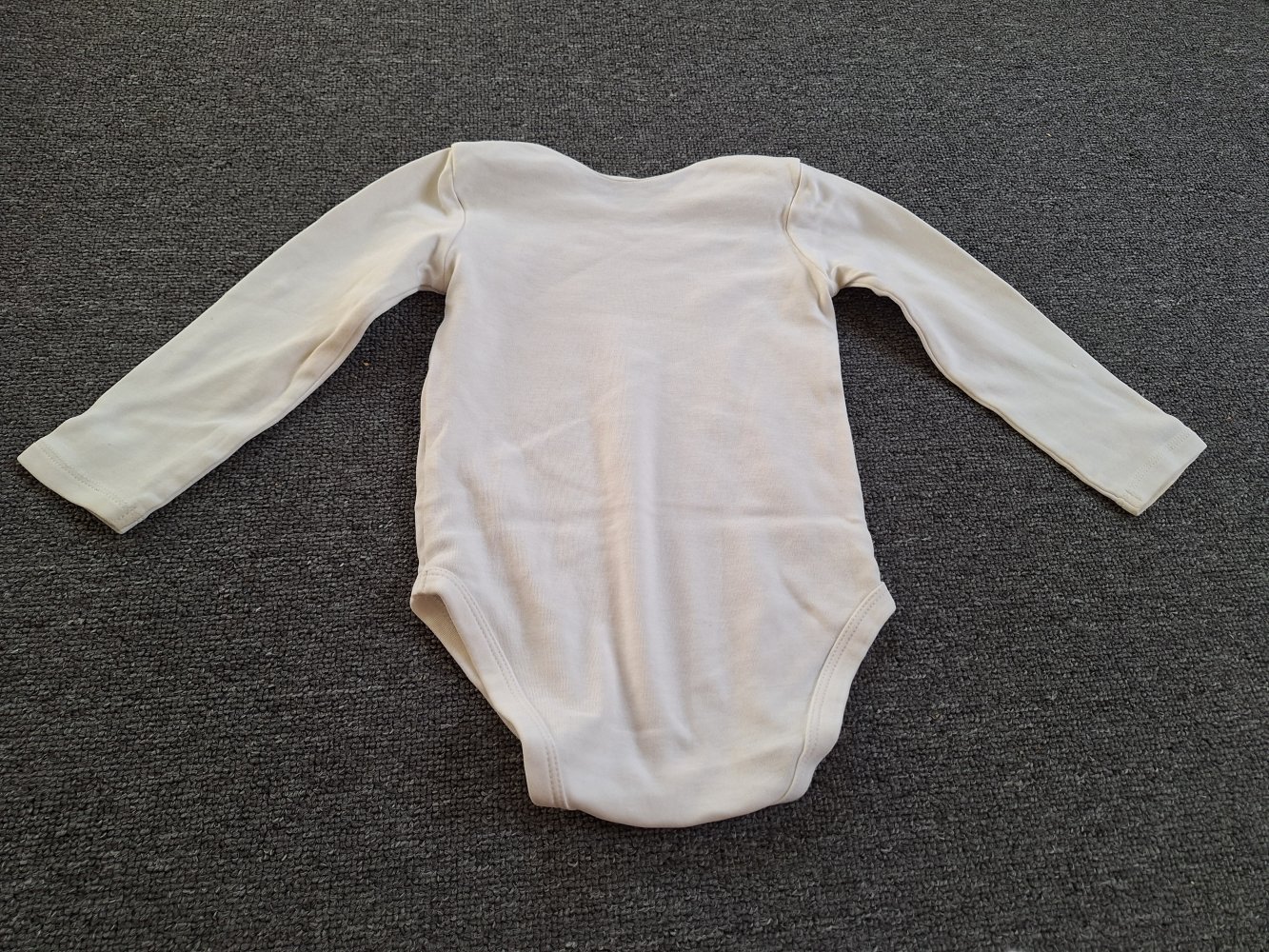 weißer langärmliger Basic Babybody unisex Gr. 92