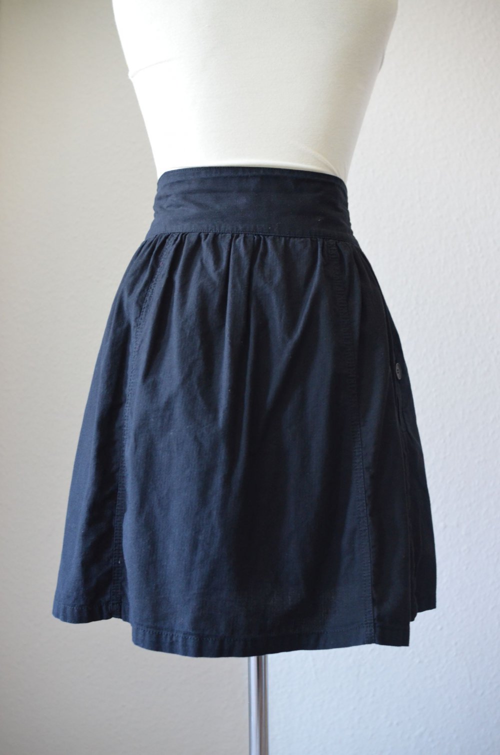 schwarzer High Waist Rock mit Knopfleiste H&M