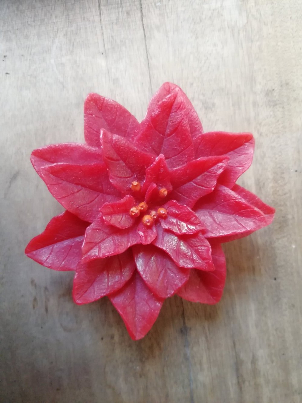  Kerze Wachs Weihnachtsstern LED-Licht rot