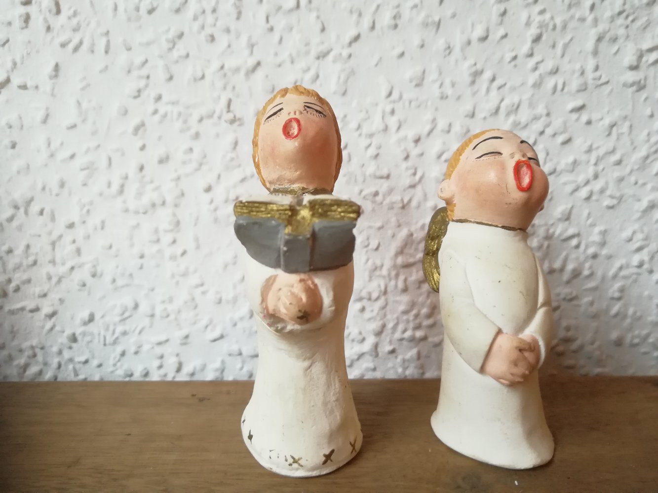  Engel Ton Keramik weiß Weihnachten