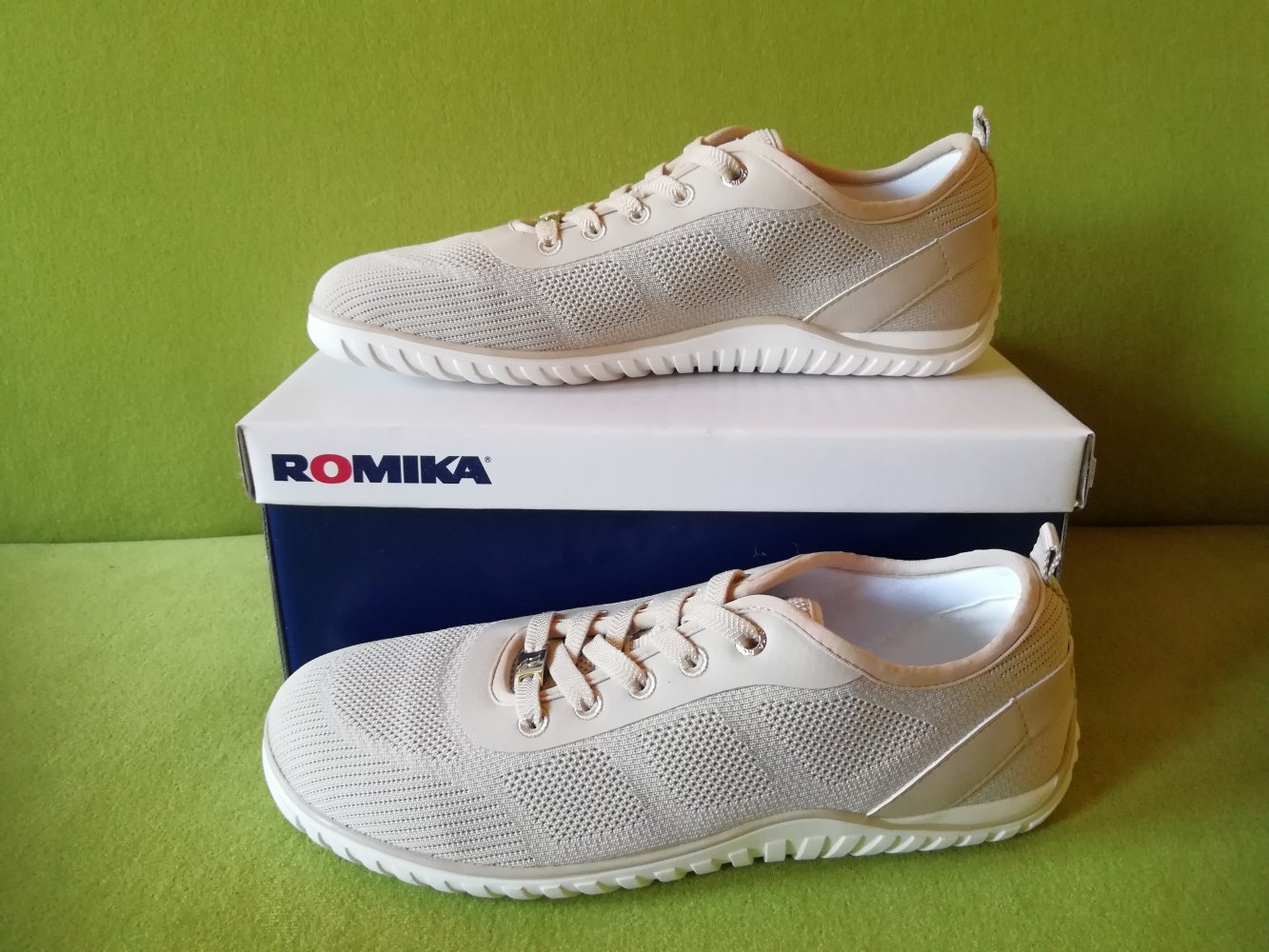 Schuhe Halbschuhe Schnürschuhe Sneaker Schnürer Romika Textil beige NEU - Gr. 41