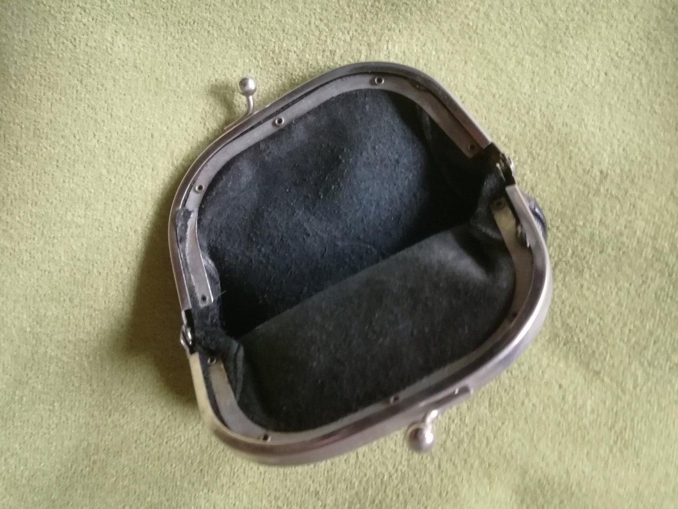 Geldbeutel Kutscherbörse Spangenverschluss schwarz Leder