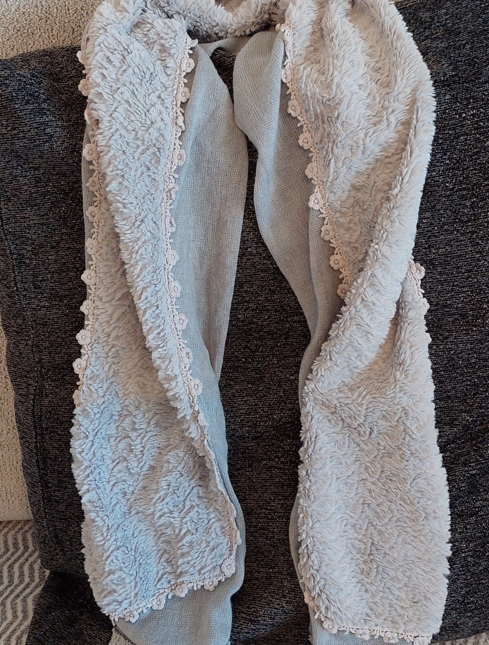 Schal Weich Grau Elegant