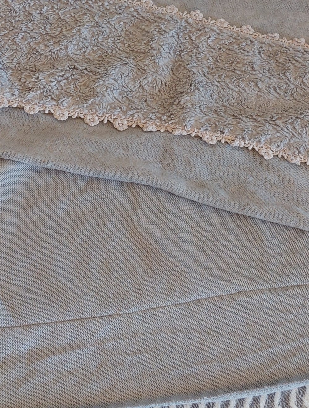 Schal Weich Grau Elegant