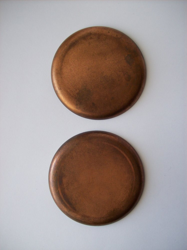 4 Untersetzer Emaille Echt Vintage