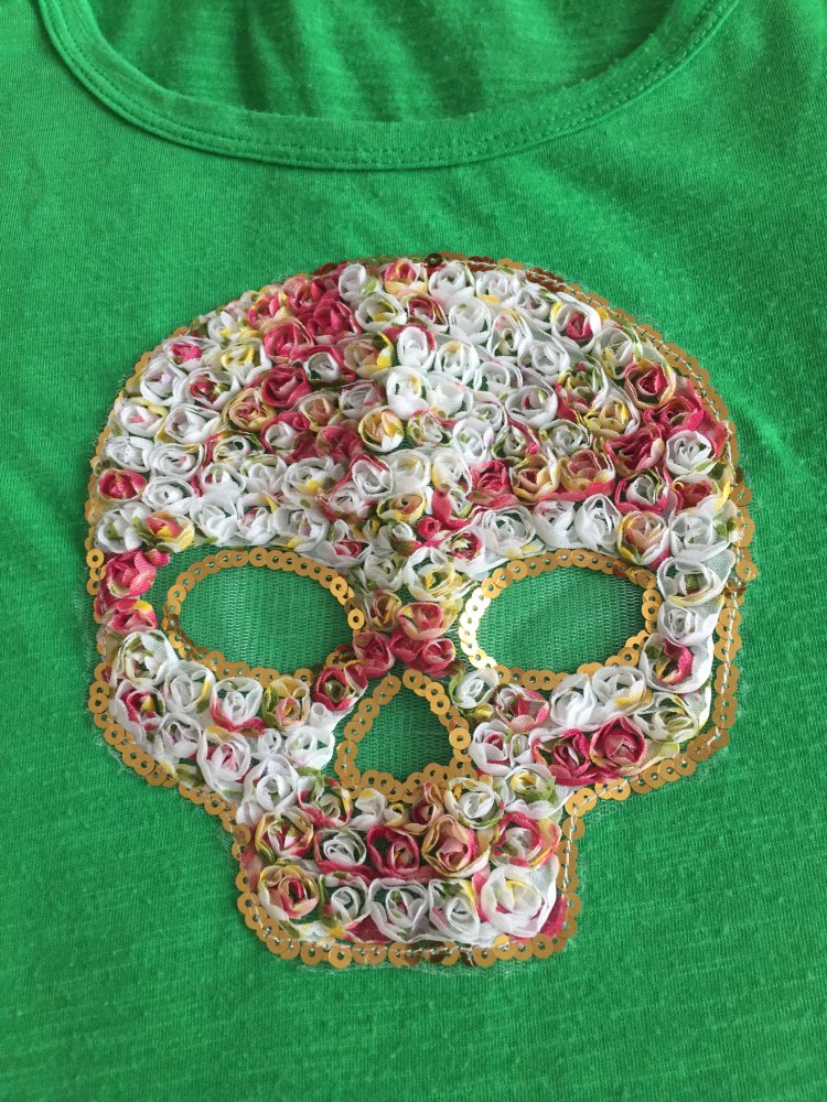 Blumen-Totenkopf Shirt Gr.L 