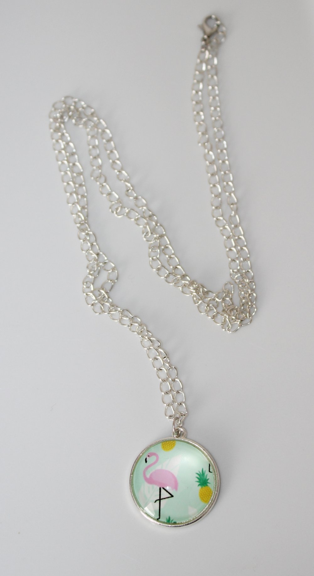 Halskette Kette Silber Flamingo Sommer Motiv