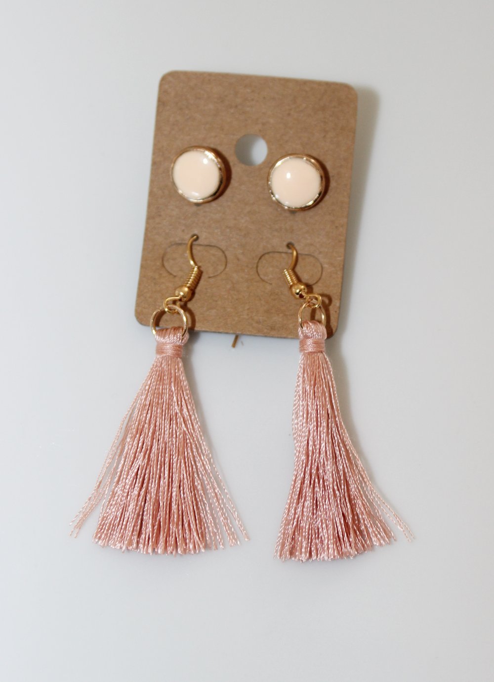 Ohrringe Set Ohrhänger Quasten Rosa Gold