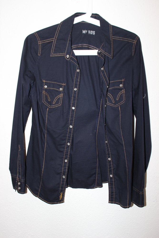 Bluse Jeansbluse Dunkelblau 36 S