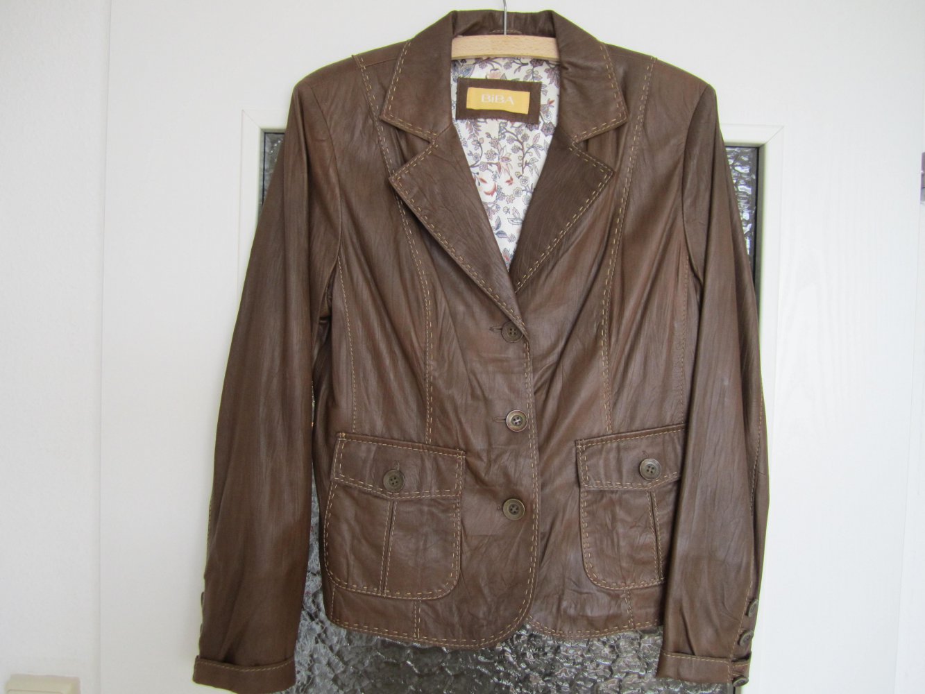 BiBA by Escada Lederjacke olivbraun Gr. 40, wie neu