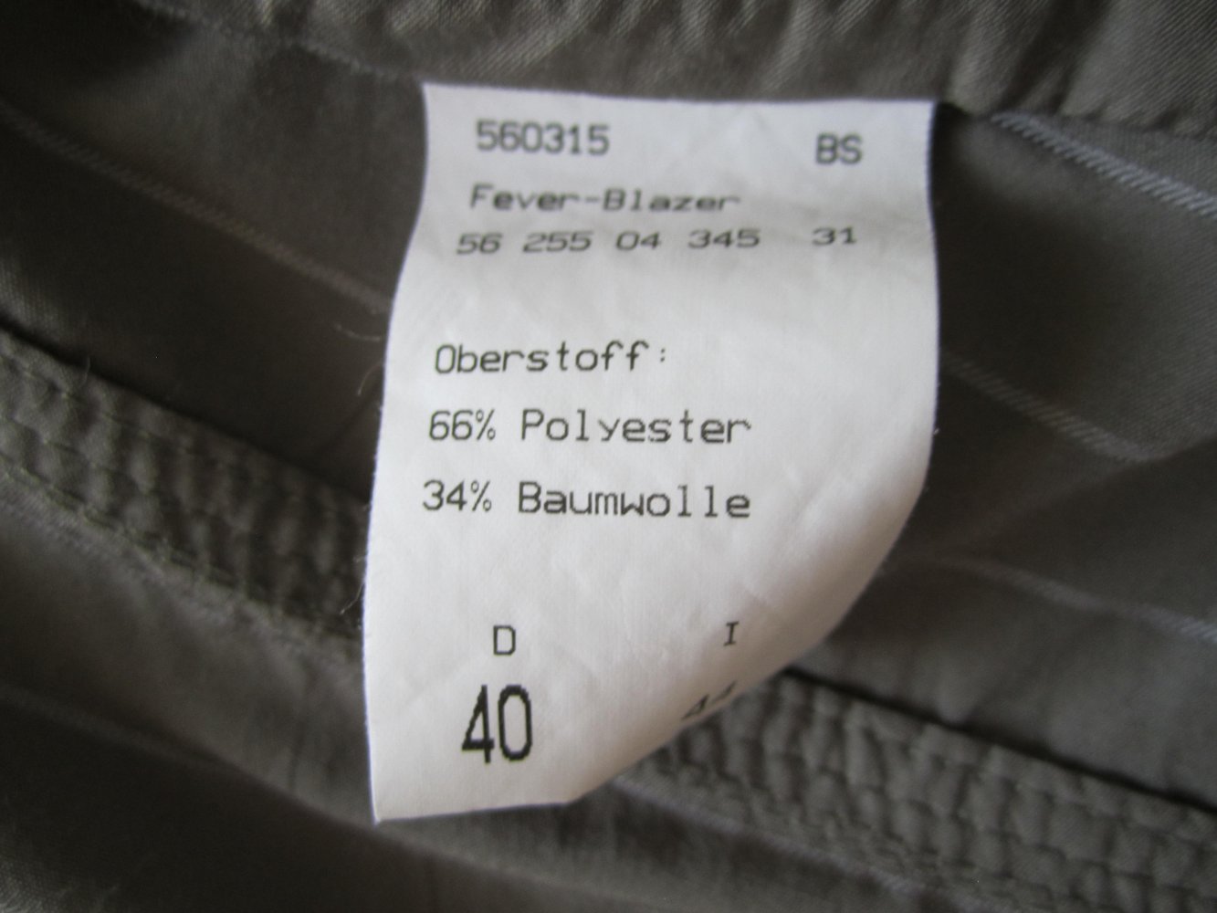 AIRFIELD Kostüm Gr. 40 Blazer gestreift 7/8 Hose taupe wie neu