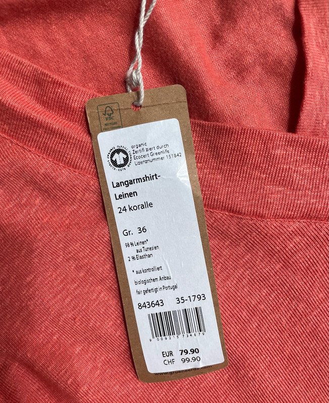 Grüne Erde Longsleeve aus BioBaumwolle Organic Cotton V-Neck