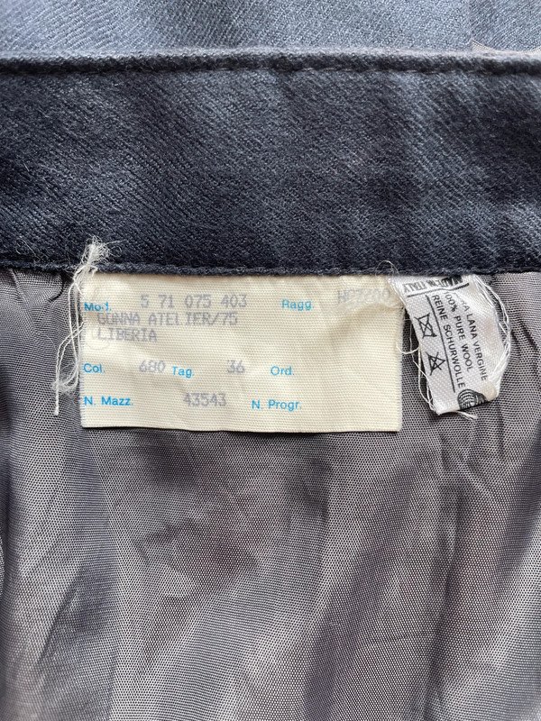 High Waist Pencil Skirt Bleistiftock aus Wolle Schurwolle Made in Italy Wool Vintage 80s