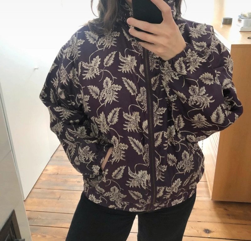 EVR Vintage Blouson aus Seide mit floralen Muster