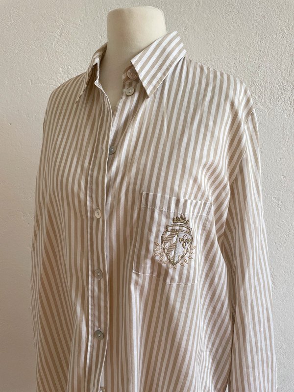 90s Madeleine langes gestreiftes Hemd Bluse Oversized 