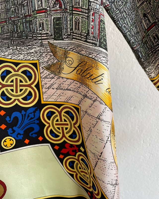 90s Moschino Couture Cruise me Baby Bluse Seide 90er Florenz Duomo Vintage